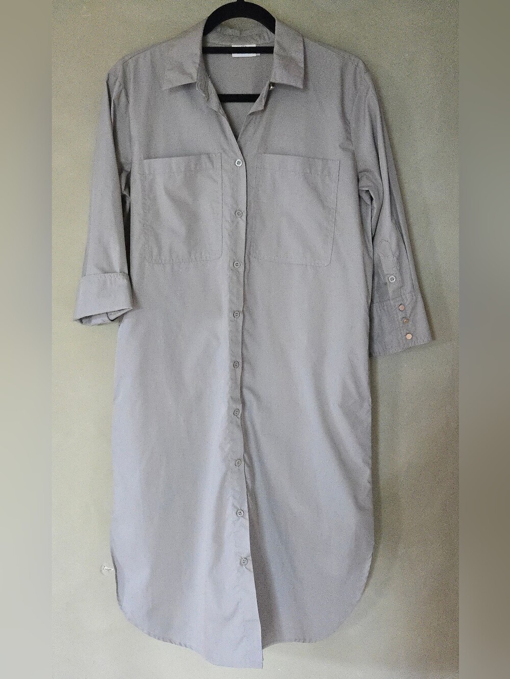 Kaffe - Olive Green Button-Front Midi Shirt Dress - Picture 2 of 12